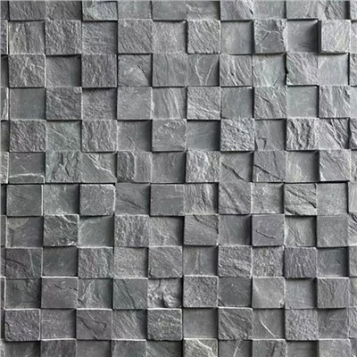 Tíleanna Mósáic 3D Slate Black